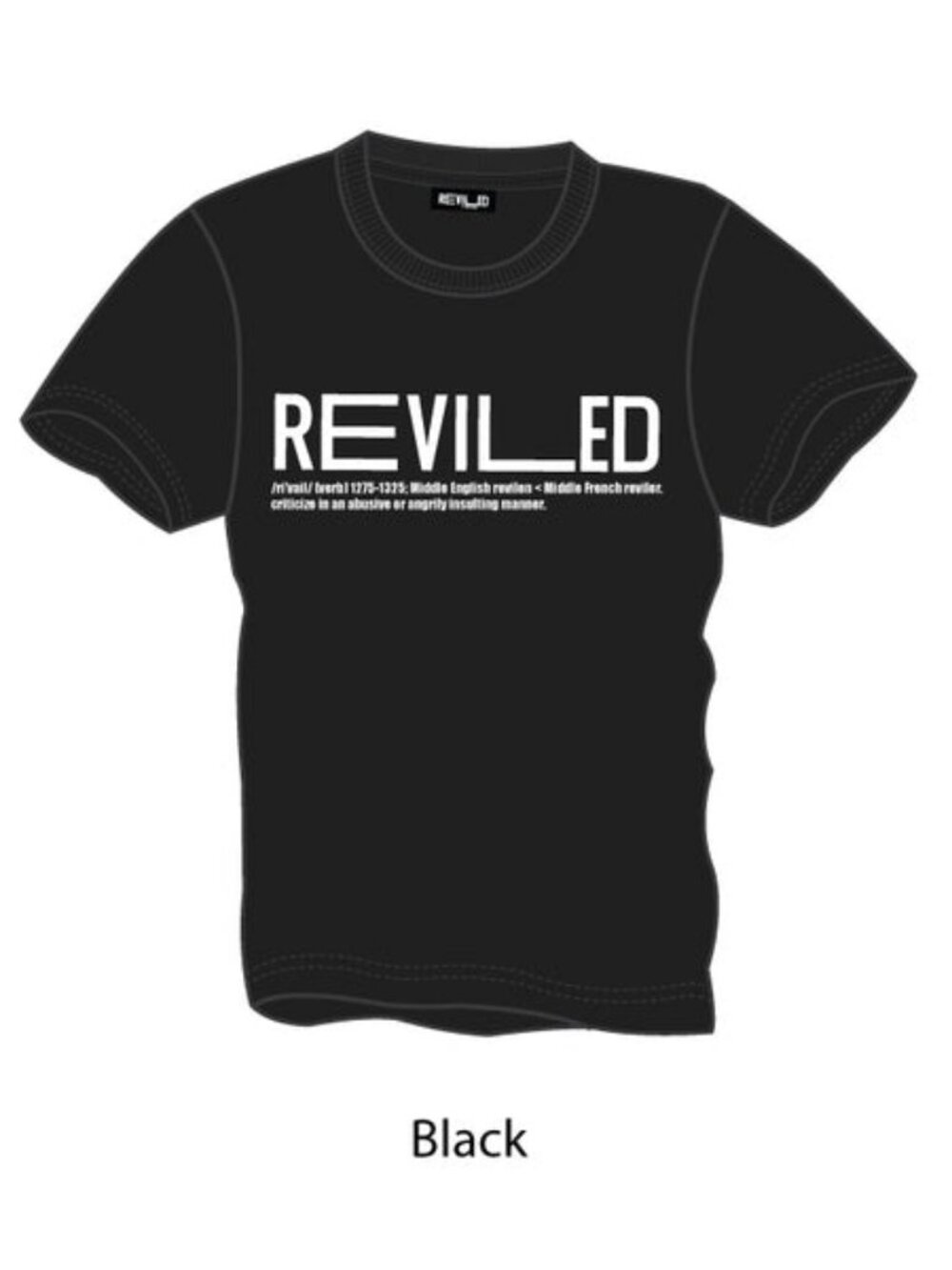 REVILED Definition Organic Cotton Unisex Tee Black S-XL